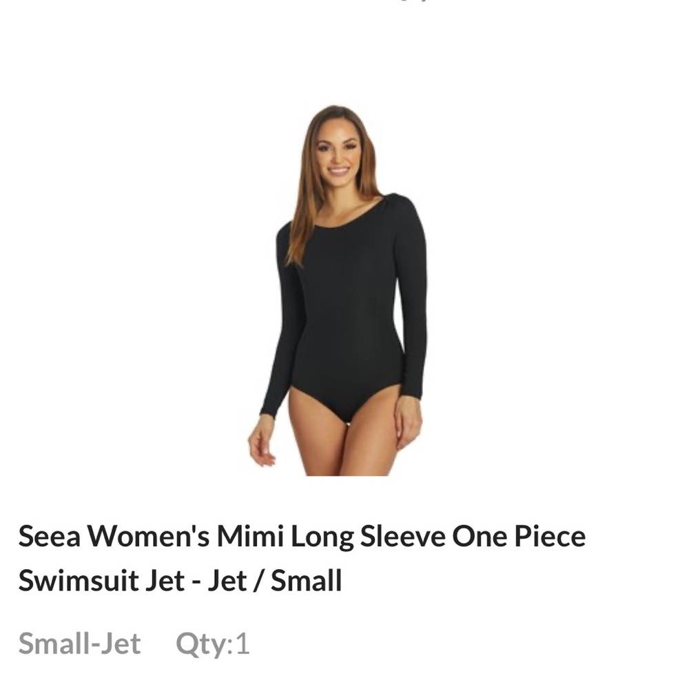 Seea Black Bodysuit Long Sleeve Top